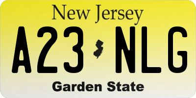 NJ license plate A23NLG