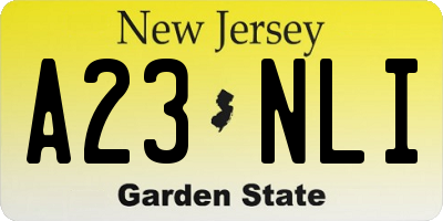 NJ license plate A23NLI