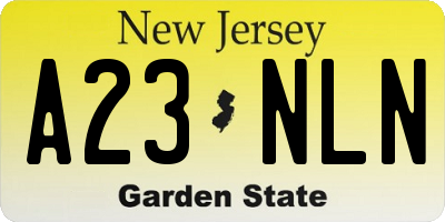 NJ license plate A23NLN