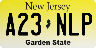 NJ license plate A23NLP