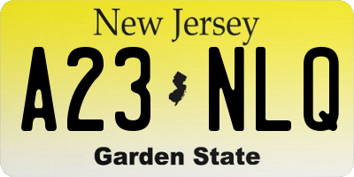 NJ license plate A23NLQ