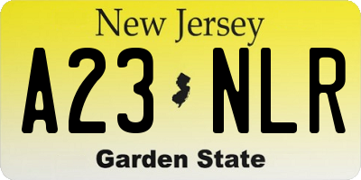 NJ license plate A23NLR