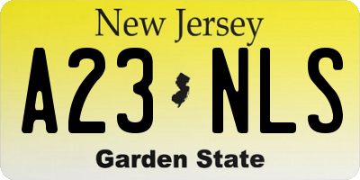 NJ license plate A23NLS