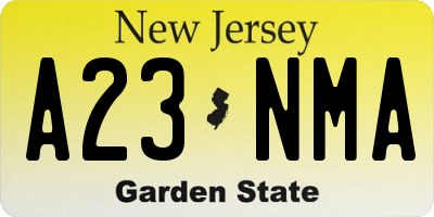 NJ license plate A23NMA