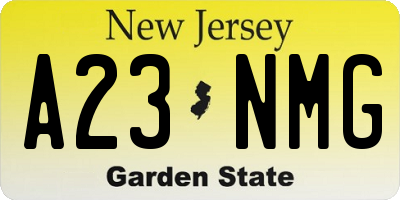 NJ license plate A23NMG
