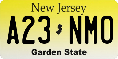 NJ license plate A23NMO