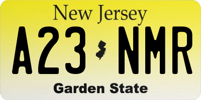 NJ license plate A23NMR