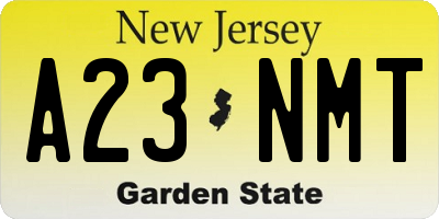 NJ license plate A23NMT