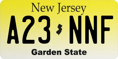 NJ license plate A23NNF