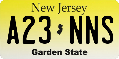 NJ license plate A23NNS