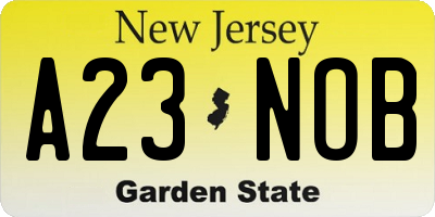 NJ license plate A23NOB