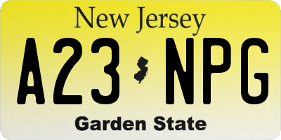 NJ license plate A23NPG