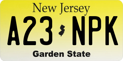 NJ license plate A23NPK