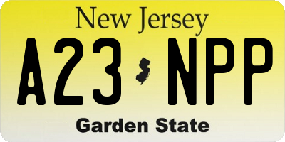 NJ license plate A23NPP