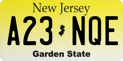 NJ license plate A23NQE