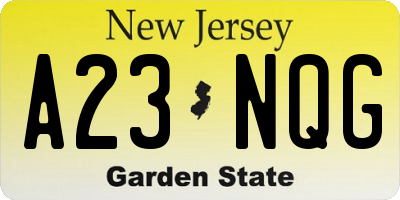 NJ license plate A23NQG