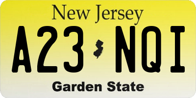 NJ license plate A23NQI