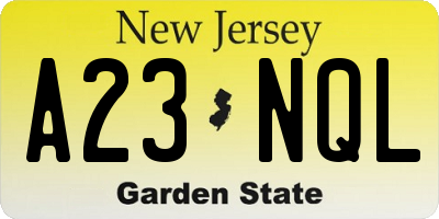 NJ license plate A23NQL