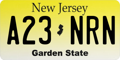 NJ license plate A23NRN