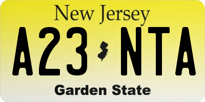 NJ license plate A23NTA
