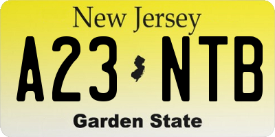 NJ license plate A23NTB