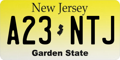 NJ license plate A23NTJ