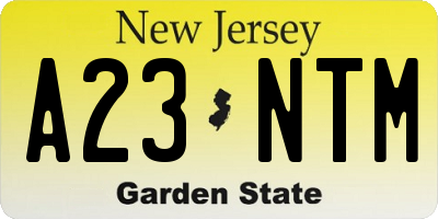 NJ license plate A23NTM