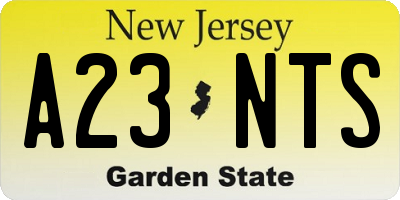 NJ license plate A23NTS