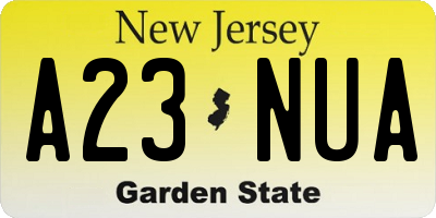 NJ license plate A23NUA