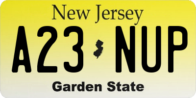 NJ license plate A23NUP
