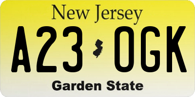 NJ license plate A23OGK