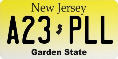 NJ license plate A23PLL