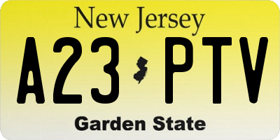 NJ license plate A23PTV