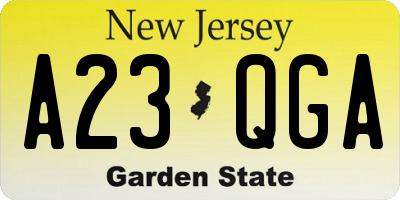 NJ license plate A23QGA