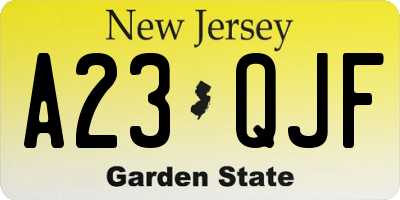NJ license plate A23QJF