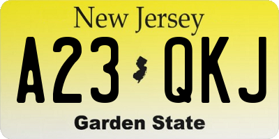 NJ license plate A23QKJ