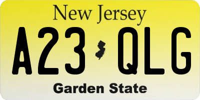 NJ license plate A23QLG