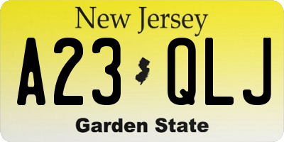 NJ license plate A23QLJ