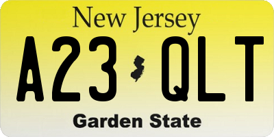 NJ license plate A23QLT