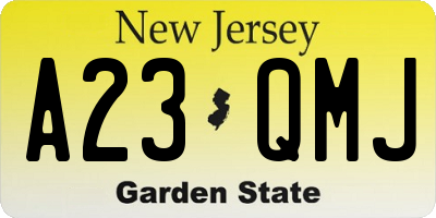 NJ license plate A23QMJ