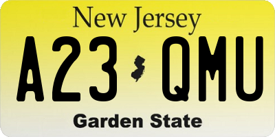 NJ license plate A23QMU