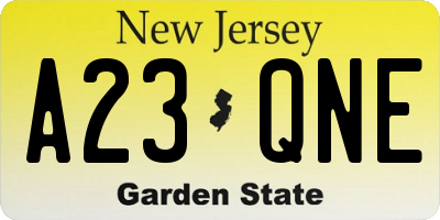 NJ license plate A23QNE