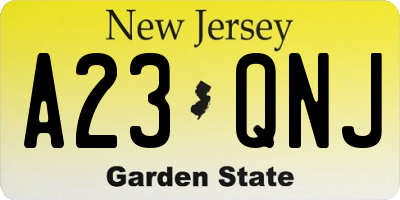 NJ license plate A23QNJ