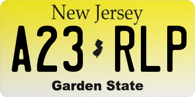 NJ license plate A23RLP