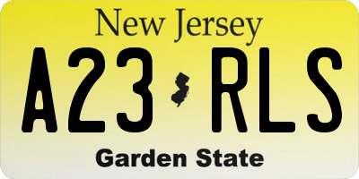 NJ license plate A23RLS