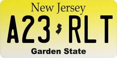 NJ license plate A23RLT