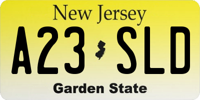 NJ license plate A23SLD