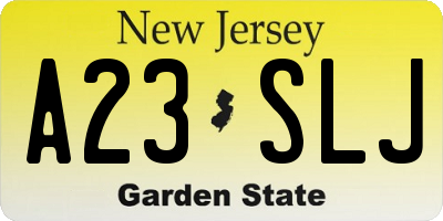 NJ license plate A23SLJ