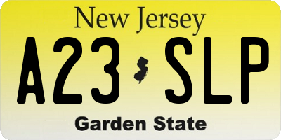 NJ license plate A23SLP