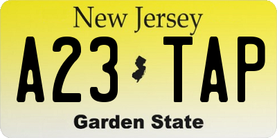 NJ license plate A23TAP